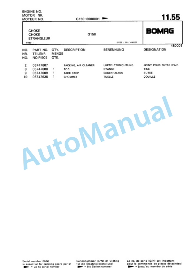 Bomag M14P, M18P Vibratory Plate Compactor Spare Parts Catalogue 00815001 2 Bomag M14P, M18P Vibratory Plate Compactor Spare Parts Catalogue 00815001-2