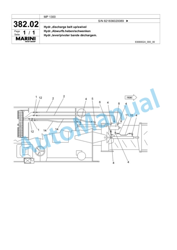Bomag MP 1300 Cold Milling Planer Spare Parts Catalogue 00800603 2 Bomag MP 1300 Cold Milling Planer Spare Parts Catalogue 00800603-2