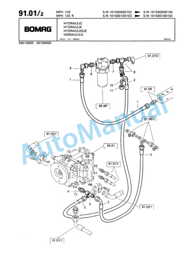 Bomag MPH 120 Soil Stabilizer - Asphalt Recycler Spare Parts Catalogue 00810083 2 Bomag MPH 120 Soil Stabilizer - Asphalt Recycler Spare Parts Catalogue 00810083-2