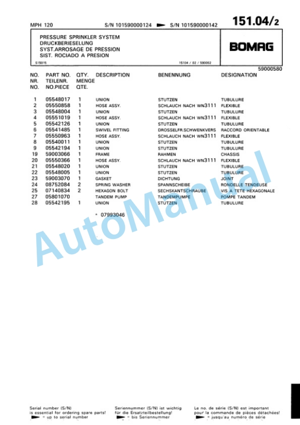 Bomag MPH 120 Soil Stabilizer - Asphalt Recycler Spare Parts Catalogue 00810083 4 Bomag MPH 120 Soil Stabilizer - Asphalt Recycler Spare Parts Catalogue 00810083-4