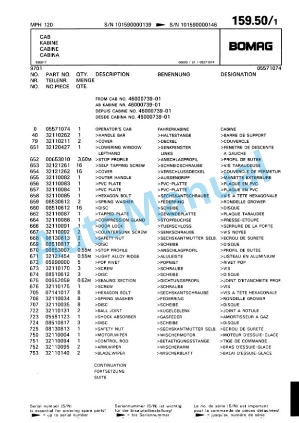 Bomag MPH 120 Soil Stabilizer - Asphalt Recycler Spare Parts Catalogue 00810083 5 Bomag MPH 120 Soil Stabilizer - Asphalt Recycler Spare Parts Catalogue 00810083-5