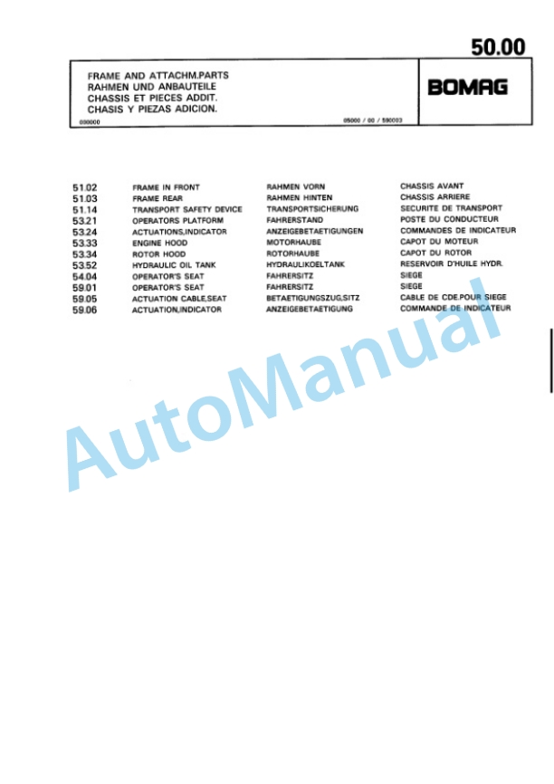 Bomag MPH 121 Soil Stabilizer - Asphalt Recycler Spare Parts Catalogue 00811433 2 Bomag MPH 121 Soil Stabilizer - Asphalt Recycler Spare Parts Catalogue 00811433-2