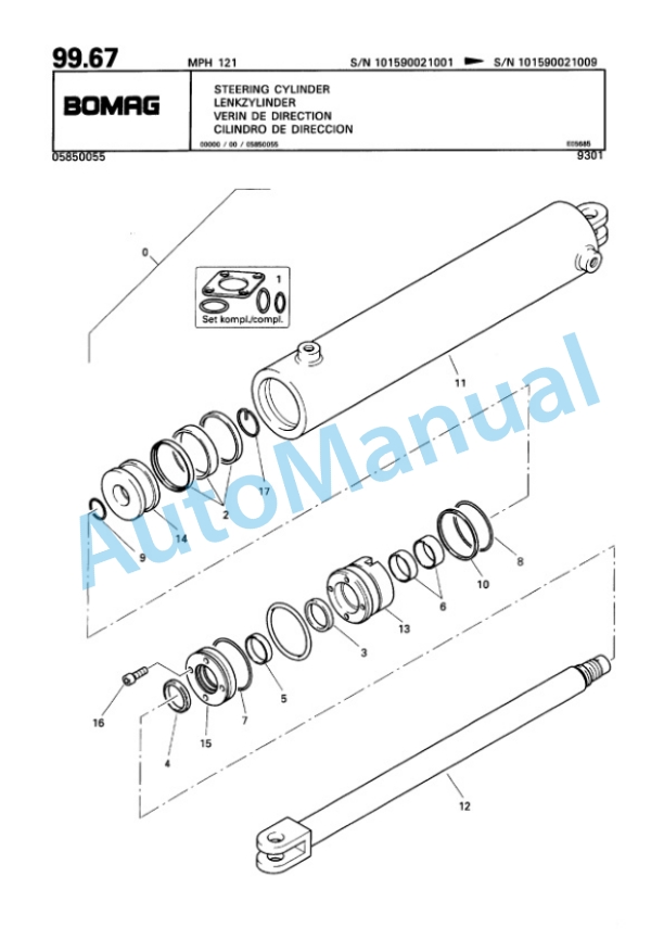Bomag MPH 121 Soil Stabilizer - Asphalt Recycler Spare Parts Catalogue 00811433 5 Bomag MPH 121 Soil Stabilizer - Asphalt Recycler Spare Parts Catalogue 00811433-5