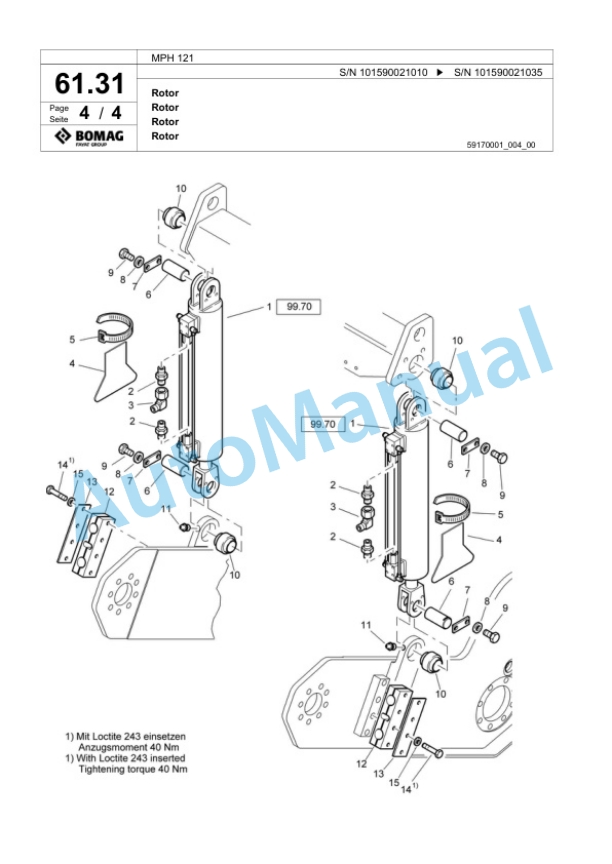 Bomag MPH 121 Soil Stabilizer - Asphalt Recycler Spare Parts Catalogue 00817587 2 Bomag MPH 121 Soil Stabilizer - Asphalt Recycler Spare Parts Catalogue 00817587-2