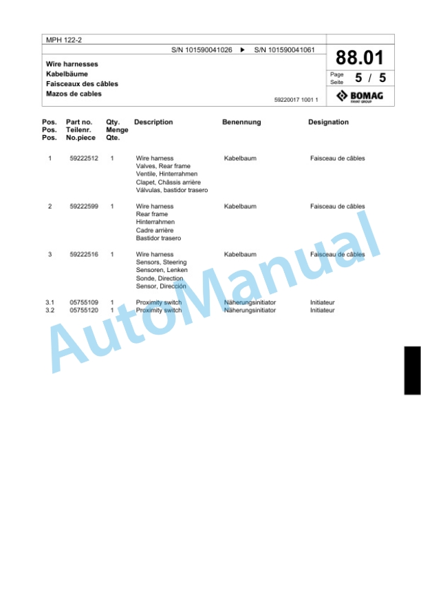 Bomag MPH 122-2 Soil Stabilizer - Asphalt Recycler Spare Parts Catalogue 00818177 2 Bomag MPH 122-2 Soil Stabilizer - Asphalt Recycler Spare Parts Catalogue 00818177-2