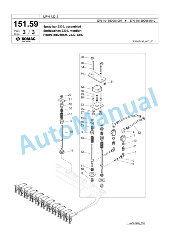 Bomag MPH 122-2 Soil Stabilizer - Asphalt Recycler Spare Parts Catalogue 00818727 5 Bomag MPH 122-2 Soil Stabilizer - Asphalt Recycler Spare Parts Catalogue 00818727-5