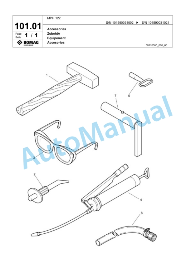 Bomag MPH 122 Soil Stabilizer - Asphalt Recycler Spare Parts Catalogue 00817595 4 Bomag MPH 122 Soil Stabilizer - Asphalt Recycler Spare Parts Catalogue 00817595-4