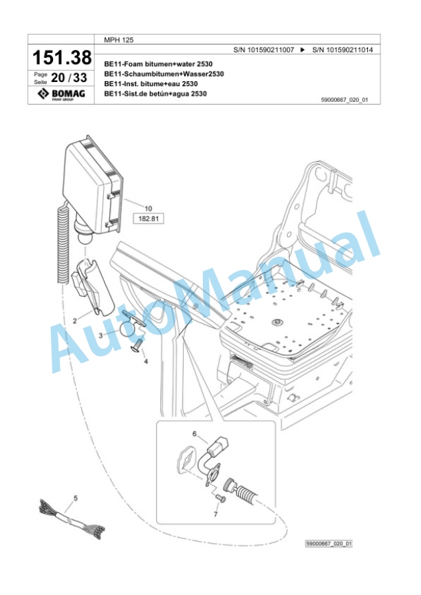 Bomag MPH 125 Soil Stabilizer - Asphalt Recycler Spare Parts Catalogue 00818681 4 Bomag MPH 125 Soil Stabilizer - Asphalt Recycler Spare Parts Catalogue 00818681-4