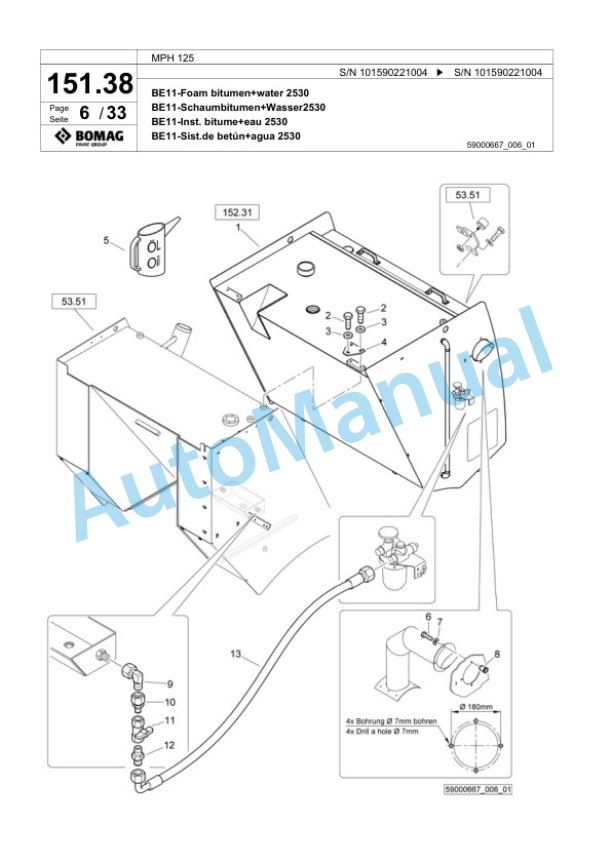Bomag MPH 125 Soil Stabilizer - Asphalt Recycler Spare Parts Catalogue 00818909 4 Bomag MPH 125 Soil Stabilizer - Asphalt Recycler Spare Parts Catalogue 00818909-4