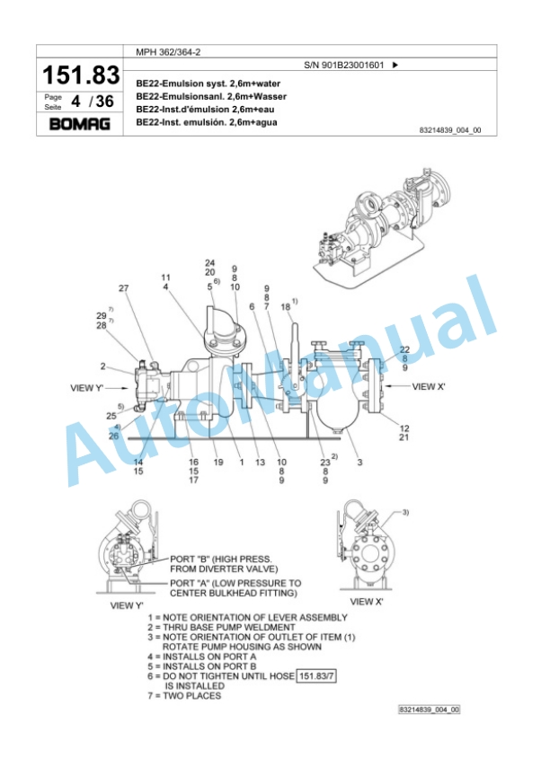 Bomag MPH 362-364-2 Soil Stabilizer - Asphalt Recycler Spare Parts Catalogue 00817961 5 Bomag MPH 362-364-2 Soil Stabilizer - Asphalt Recycler Spare Parts Catalogue 00817961-5