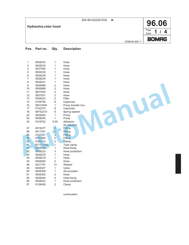 Bomag MPH 454 Soil Stabilizer - Asphalt Recycler Spare Parts Catalogue 00817885 3 Bomag MPH 454 Soil Stabilizer - Asphalt Recycler Spare Parts Catalogue 00817885-3