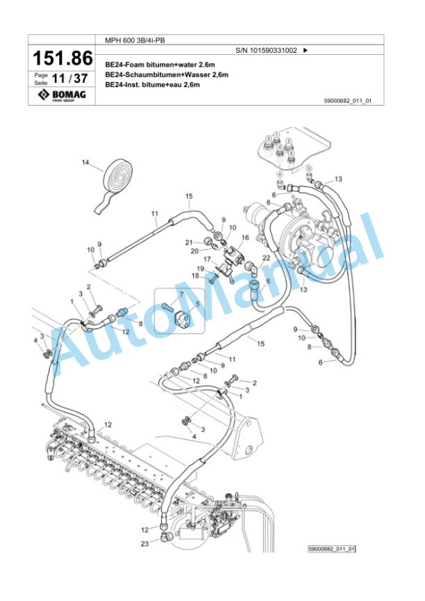 Bomag MPH 600 3B-4i-PB Soil Stabilizer - Asphalt Recycler Spare Parts Catalogue 00824645 3 Bomag MPH 600 3B-4i-PB Soil Stabilizer - Asphalt Recycler Spare Parts Catalogue 00824645-3