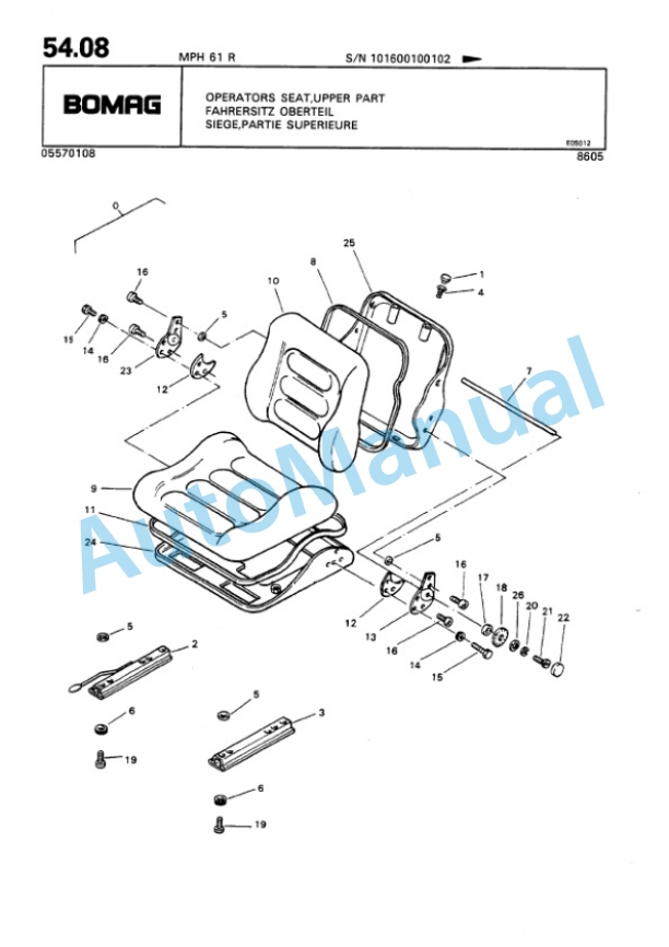 Bomag MPH 61 R Asphalt Recycler Spare Parts Catalogue 00810060 5 Bomag MPH 61 R Asphalt Recycler Spare Parts Catalogue 00810060-5
