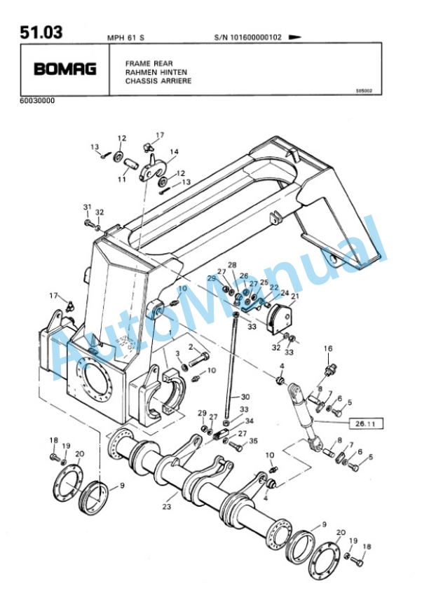 Bomag MPH 61 S Soil Stabilizer Spare Parts Catalogue 00810059 4 Bomag MPH 61 S Soil Stabilizer Spare Parts Catalogue 00810059-4