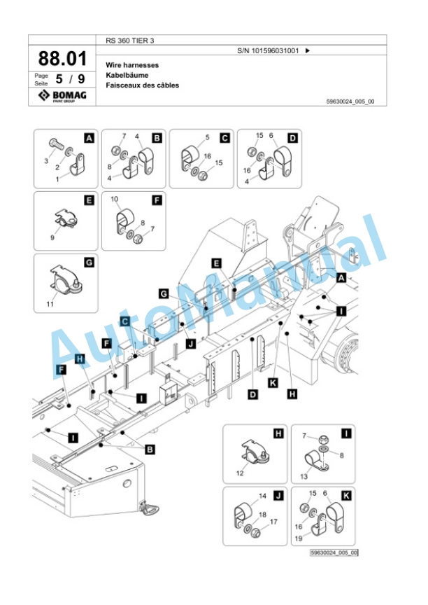 Bomag RS 360 TIER 3 Soil Stabilizer - Asphalt Recycler Spare Parts Catalogue 00825661 2 Bomag RS 360 TIER 3 Soil Stabilizer - Asphalt Recycler Spare Parts Catalogue 00825661-2