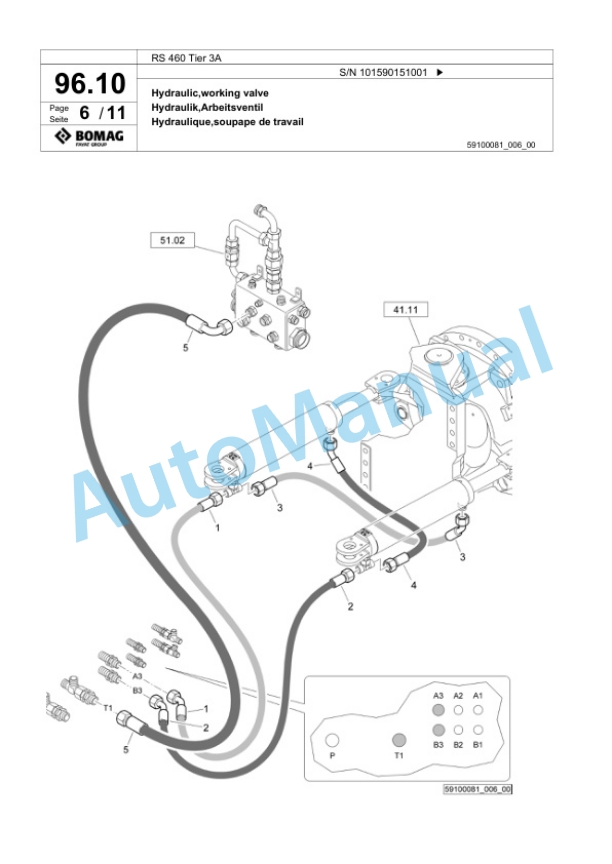 Bomag RS 460 Tier 3A Soil Stabilizer - Asphalt Recycler Spare Parts Catalogue 00825187 3 Bomag RS 460 Tier 3A Soil Stabilizer - Asphalt Recycler Spare Parts Catalogue 00825187-3