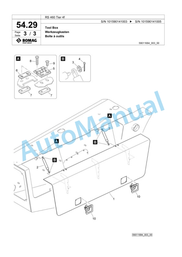 Bomag RS 460 Tier 4f Soil Stabilizer - Asphalt Recycler Spare Parts Catalogue 00824809 2 Bomag RS 460 Tier 4f Soil Stabilizer - Asphalt Recycler Spare Parts Catalogue 00824809-2