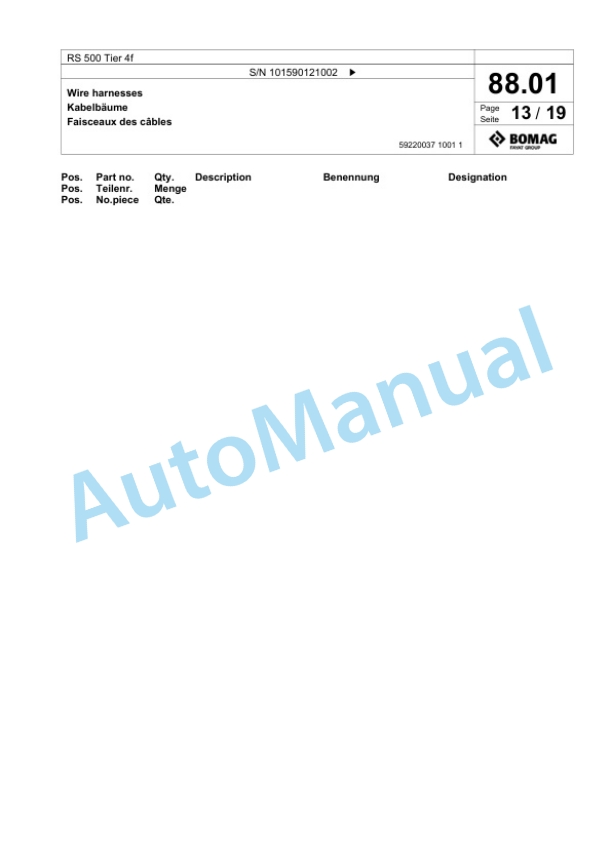 Bomag RS 500 Tier 4f Soil Stabilizer - Asphalt Recycler Spare Parts Catalogue 00824755 3 Bomag RS 500 Tier 4f Soil Stabilizer - Asphalt Recycler Spare Parts Catalogue 00824755-3