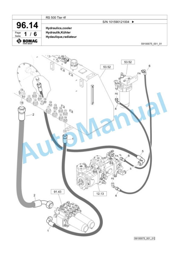 Bomag RS 500 Tier 4f Soil Stabilizer - Asphalt Recycler Spare Parts Catalogue 00824755 5 Bomag RS 500 Tier 4f Soil Stabilizer - Asphalt Recycler Spare Parts Catalogue 00824755-5