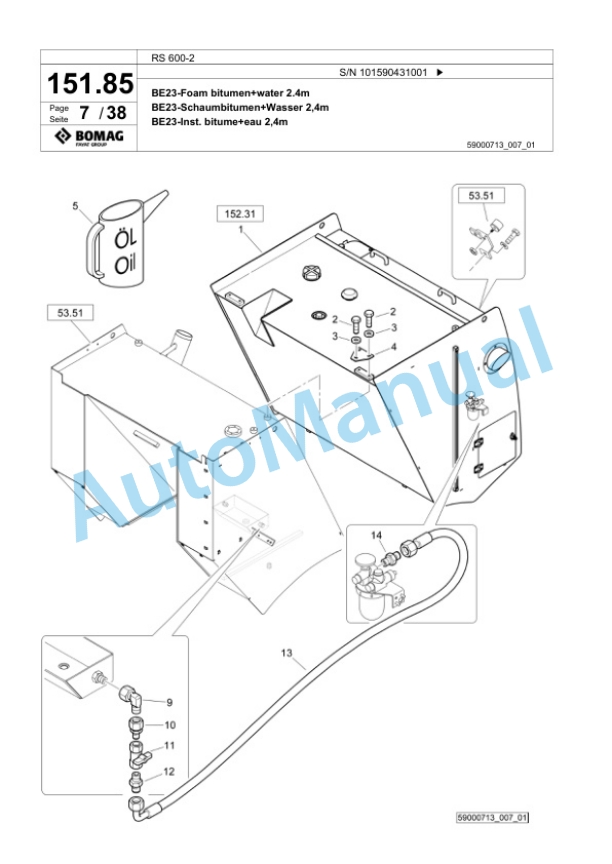 Bomag RS 600-2 Soil Stabilizier - Asphalt Recycler Spare Parts Catalogue 00826669 3 Bomag RS 600-2 Soil Stabilizier - Asphalt Recycler Spare Parts Catalogue 00826669-3