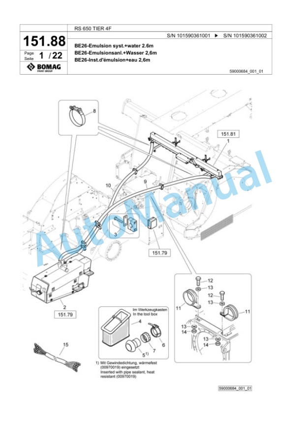 Bomag RS 650 TIER 4F Soil Stabilizer - Asphalt Recycler Spare Parts Catalogue 00825131 4 Bomag RS 650 TIER 4F Soil Stabilizer - Asphalt Recycler Spare Parts Catalogue 00825131-4