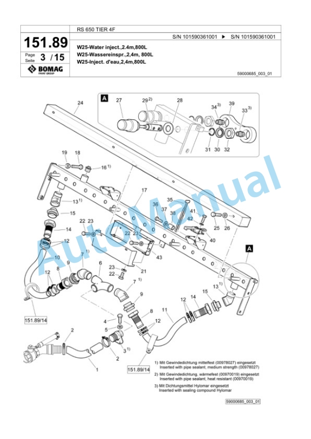 Bomag RS 650 TIER 4F Soil Stabilizer - Asphalt Recycler Spare Parts Catalogue 00825131 5 Bomag RS 650 TIER 4F Soil Stabilizer - Asphalt Recycler Spare Parts Catalogue 00825131-5