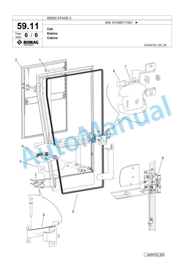Bomag RS500 STAGE V Soil Stabilizer - Asphalt Recycler Spare Parts Catalogue 00825261 2 Bomag RS500 STAGE V Soil Stabilizer - Asphalt Recycler Spare Parts Catalogue 00825261-2