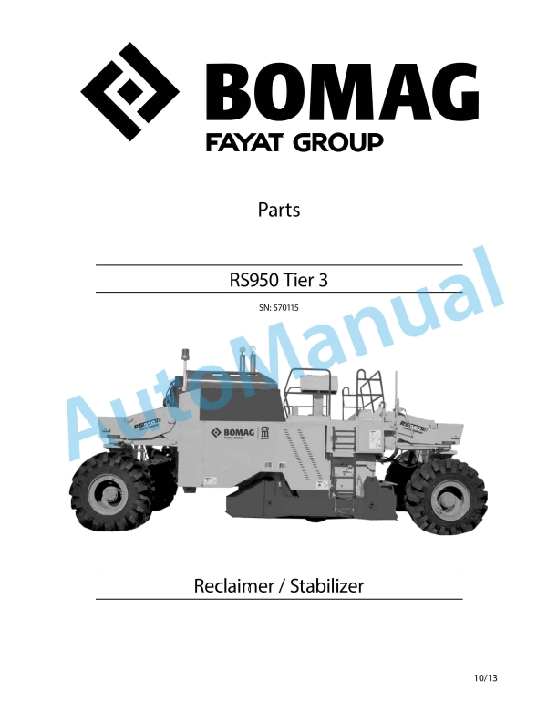 Bomag RS950 Tier 3 Reclaimer, Stabilizer Parts 0852923