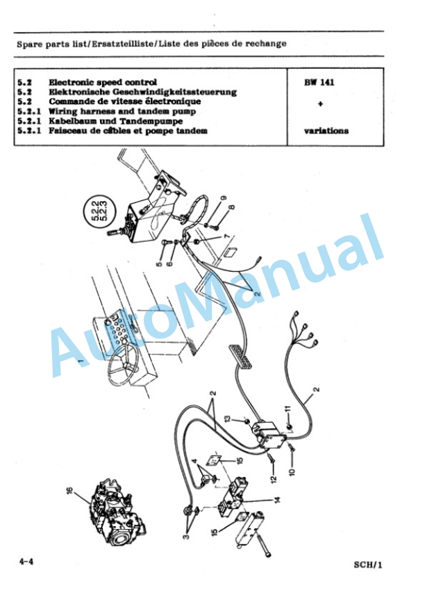 Bomag Speed Control Spare Parts Catalogue 00814711-3