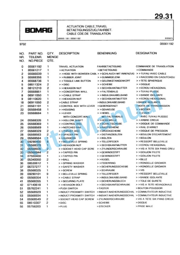 Bomag Travel Actuation Spare Parts Catalogue 00817724 3 Bomag Travel Actuation Spare Parts Catalogue 00817724-3