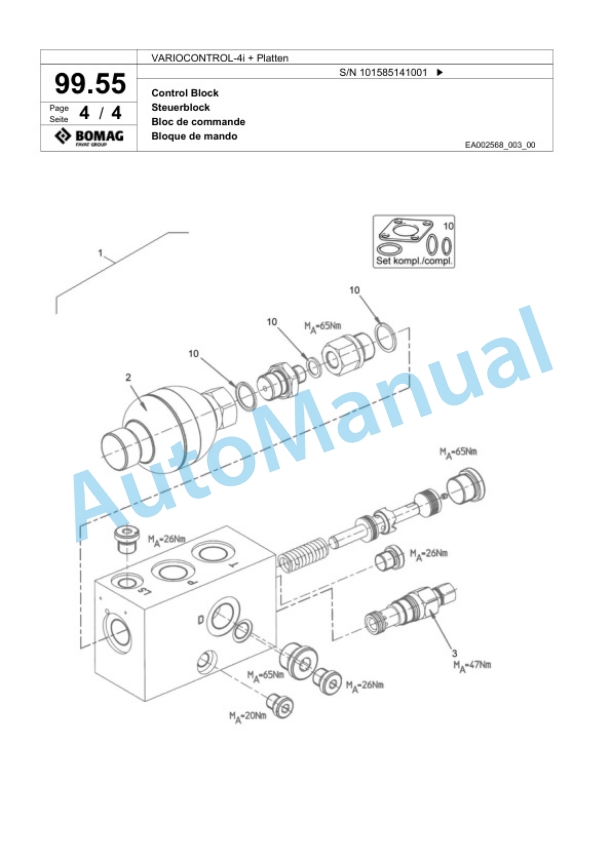 Bomag VARIOCONTROL-4i Plus Platten Single Drum Wheel Drive Vibratory Roller Spare Parts Catalogue 00824453 4 Bomag VARIOCONTROL-4i Plus Platten Single Drum Wheel Drive Vibratory Roller Spare Parts Catalogue 00824453-4