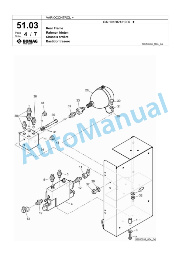Bomag VARIOCONTROL Plus Single Drum Wheel Drive Vibratory Roller Spare Parts Catalogue 00824141 2 Bomag VARIOCONTROL Plus Single Drum Wheel Drive Vibratory Roller Spare Parts Catalogue 00824141-2