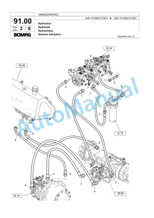 Bomag VARIOCONTROL Single Drum Wheel Drive Vibratory Roller Spare Parts Catalogue 00818383 3 Bomag VARIOCONTROL Single Drum Wheel Drive Vibratory Roller Spare Parts Catalogue 00818383-3