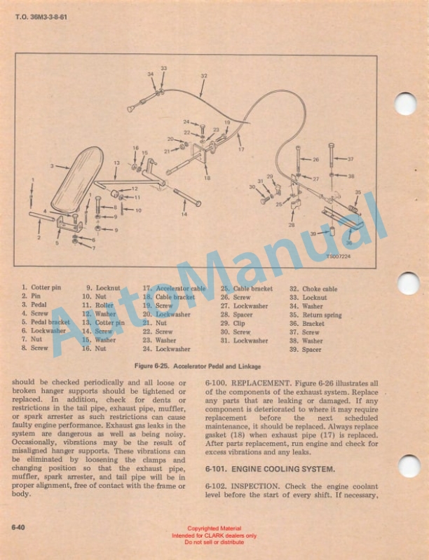 Clark 2342469 Tractor, Wheeled Technical Manual T.O. 36M3-3-8-61 3 Clark 2342469 Tractor, Wheeled Technical Manual T.O. 36M3-3-8-61-3