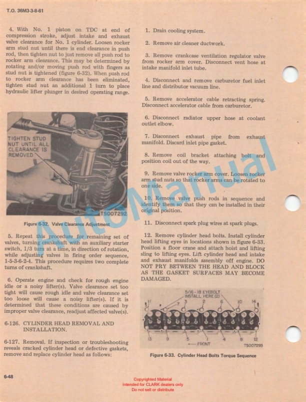 Clark 2342469 Tractor, Wheeled Technical Manual T.O. 36M3-3-8-61 4 Clark 2342469 Tractor, Wheeled Technical Manual T.O. 36M3-3-8-61-4