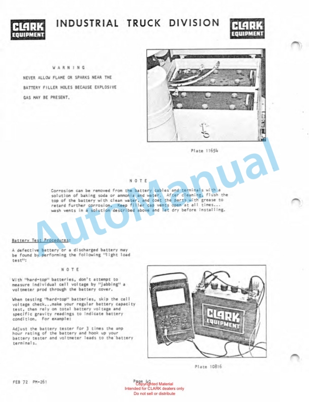 Clark 512 Van Carrier Planned Maintenance and Adjustment Procedures Manual PM-261 4 Clark 512 Van Carrier Planned Maintenance and Adjustment Procedures Manual PM-261-4
