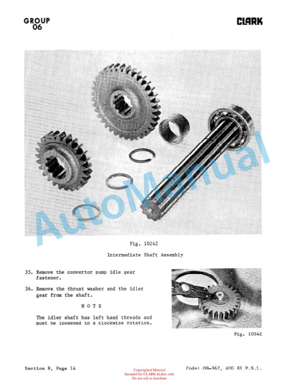 Clark 685, Y685 Gas and Diesel Overhaul Manual OH-539 2 Clark 685, Y685 Gas and Diesel Overhaul Manual OH-539-2