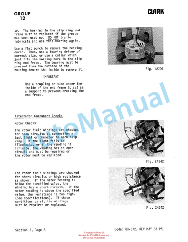 Clark 685, Y685 Gas and Diesel Overhaul Manual OH-539 3 Clark 685, Y685 Gas and Diesel Overhaul Manual OH-539-3