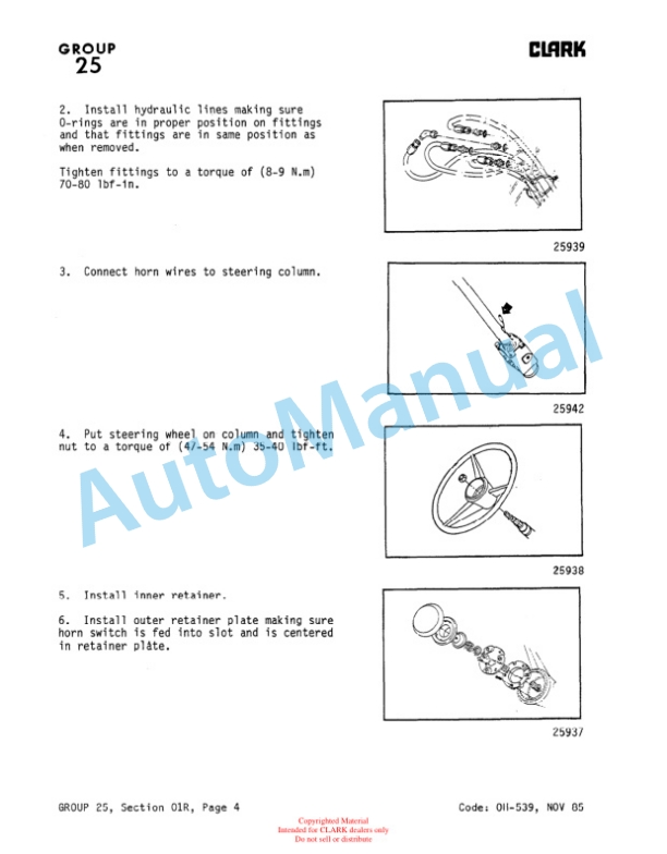 Clark 685, Y685 Gas and Diesel Overhaul Manual OH-539 5 Clark 685, Y685 Gas and Diesel Overhaul Manual OH-539-5