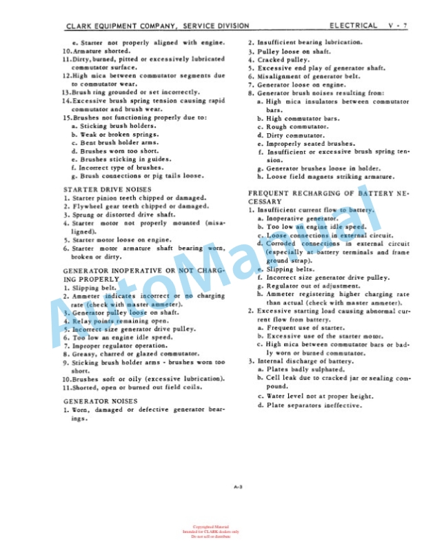 Clark A3 Clipper Maintenance Manual 2 Clark A3 Clipper Maintenance Manual-2