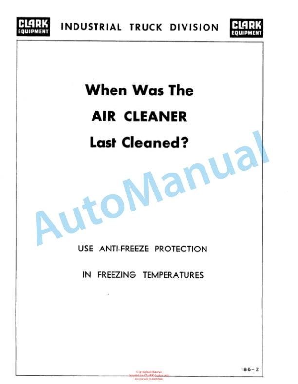 Clark A3 Clipper Maintenance Manual 4 Clark A3 Clipper Maintenance Manual-4
