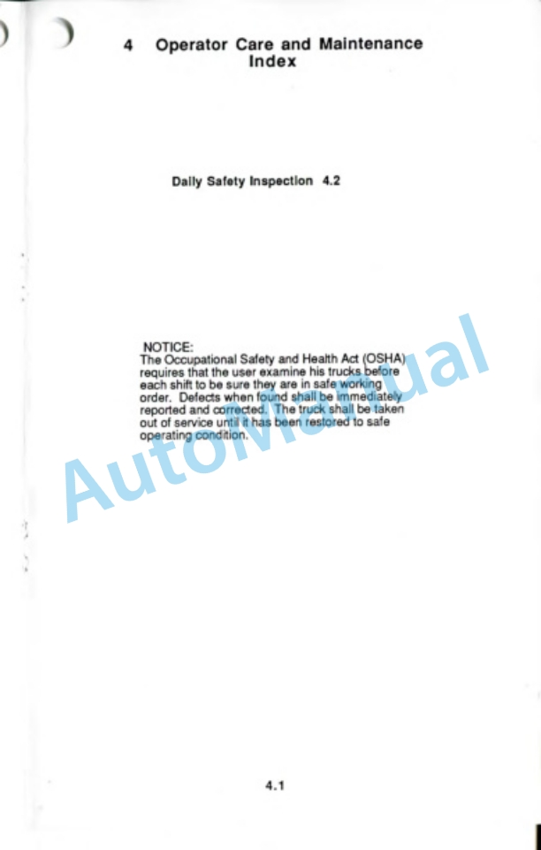 Clark AGP 40 Operator Manual OM-551 2 Clark AGP 40 Operator Manual OM-551-2
