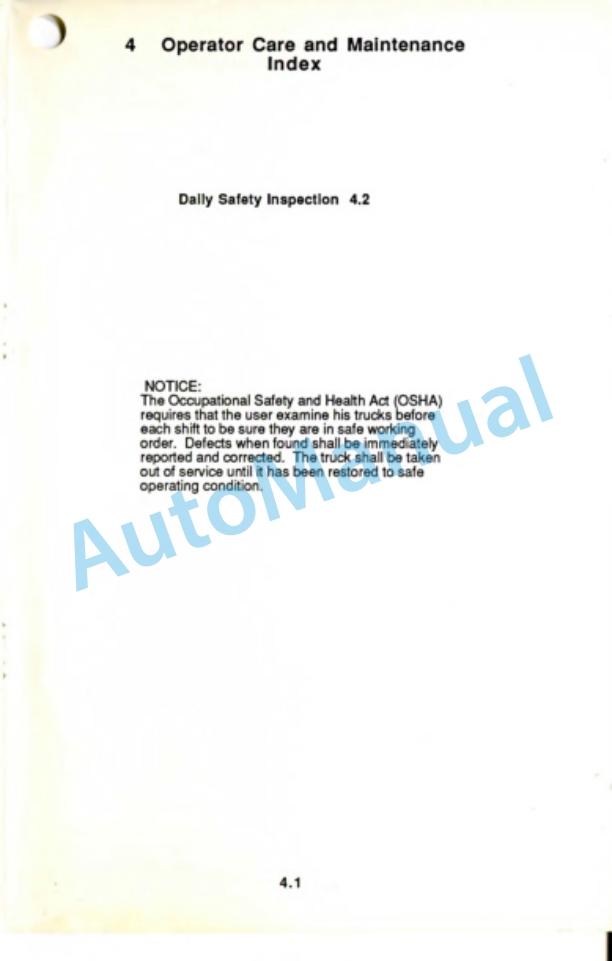 Clark AGP 40 Operator Manual OM-599 2 Clark AGP 40 Operator Manual OM-599-2