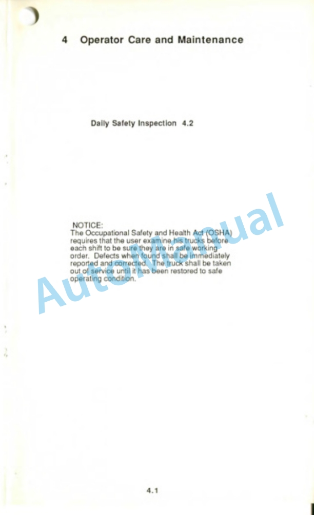 Clark AGT 40 Operator Manual OM-600 2 Clark AGT 40 Operator Manual OM-600-2