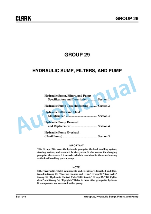 Clark C 20, 25, 30, 35 L-G, C 20, 25, 30, 32C L Service Manual SM-1044 4 Clark C 20, 25, 30, 35 L-G, C 20, 25, 30, 32C L Service Manual SM-1044 - Image 4
