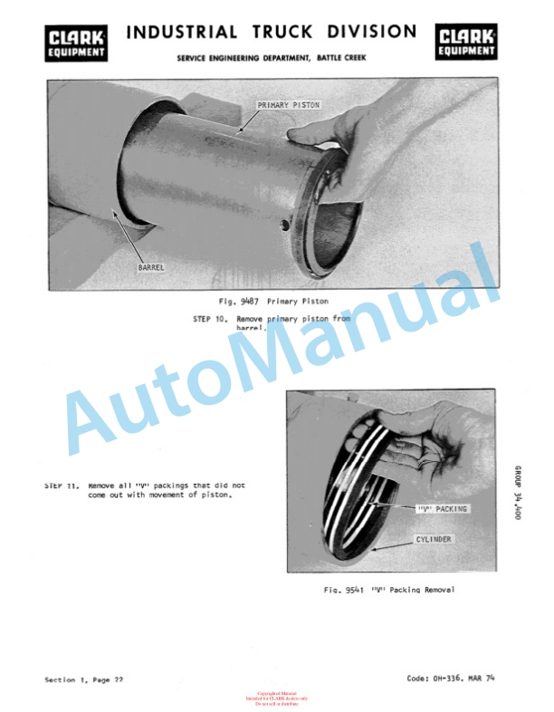 Clark C 30, C 40, C 50, CF 30, CF 40, CF 50, CY 40, CY 50, CYF 40, CYF 50 Overhaul Manual OH-442 4 Clark C 30, C 40, C 50, CF 30, CF 40, CF 50, CY 40, CY 50, CYF 40, CYF 50 Overhaul Manual OH-442-4