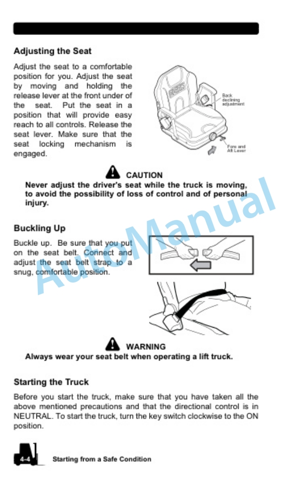 Clark C-40, 45, 50s, 55s D, L, C-60, 70, 75, 80 D, L Operator Manual OM-1038 2 Clark C-40, 45, 50s, 55s D, L, C-60, 70, 75, 80 D, L Operator Manual OM-1038-2