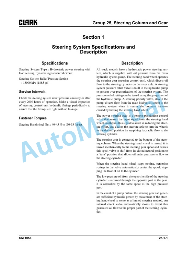 Clark C 40, 45, 50s, 55s L Service Manual SM-1056 5 Clark C 40, 45, 50s, 55s L Service Manual SM-1056 - Image 5
