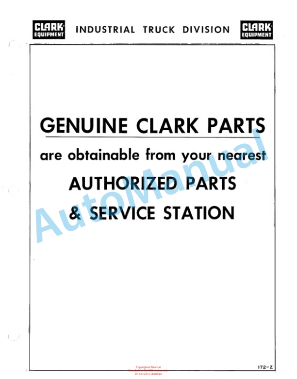 Clark C 500-60 Truck, Lift, Fork, Gasoline Powered Technical Manual-3