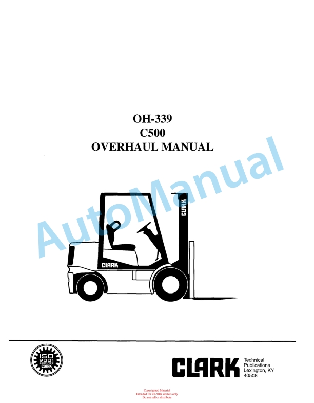 Clark C 500 Overhaul Manual OH-339